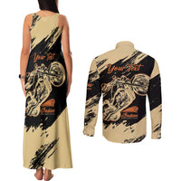 Personalized American Legendary Motorcycles Indian Chief 1947 Couples Matching Tank Maxi Dress and Long Sleeve Button Shirt Classic and Vintage - Wonder Print Shop