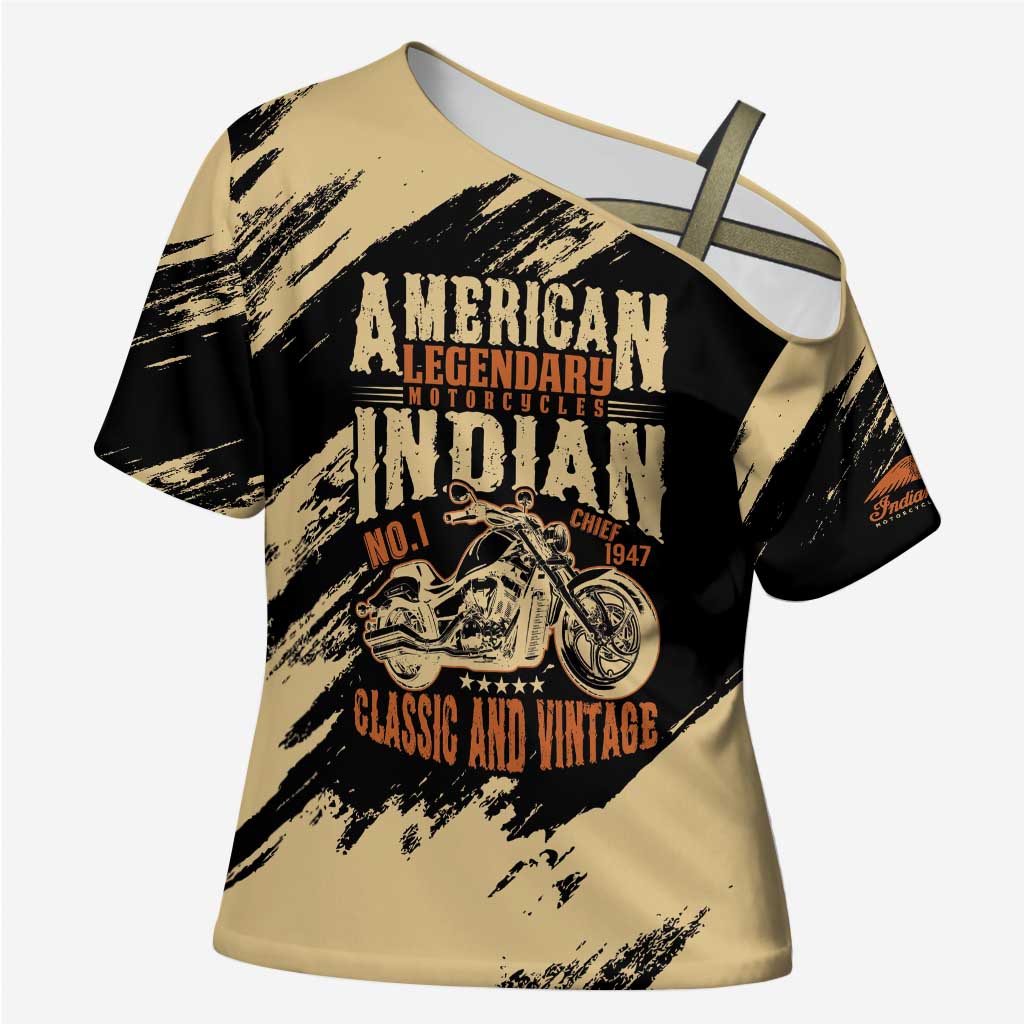 Personalized American Legendary Motorcycles Indian Chief 1947 Cross Shoulder Shirt Classic and Vintage - Wonder Print Shop