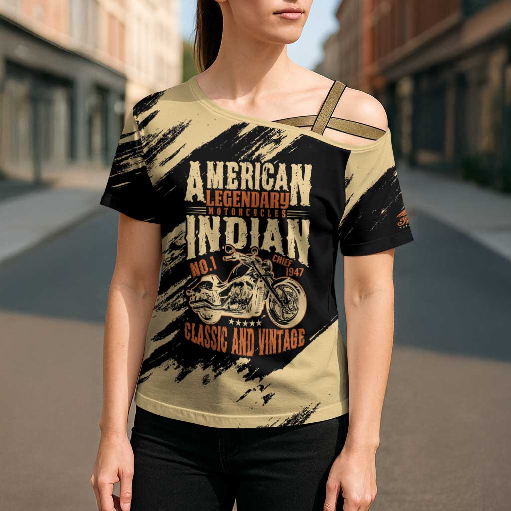 Personalized American Legendary Motorcycles Indian Chief 1947 Cross Shoulder Shirt Classic and Vintage - Wonder Print Shop