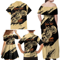 Personalized American Legendary Motorcycles Indian Chief 1947 Family Matching Off Shoulder Maxi Dress and Hawaiian Shirt Classic and Vintage - Wonder Print Shop