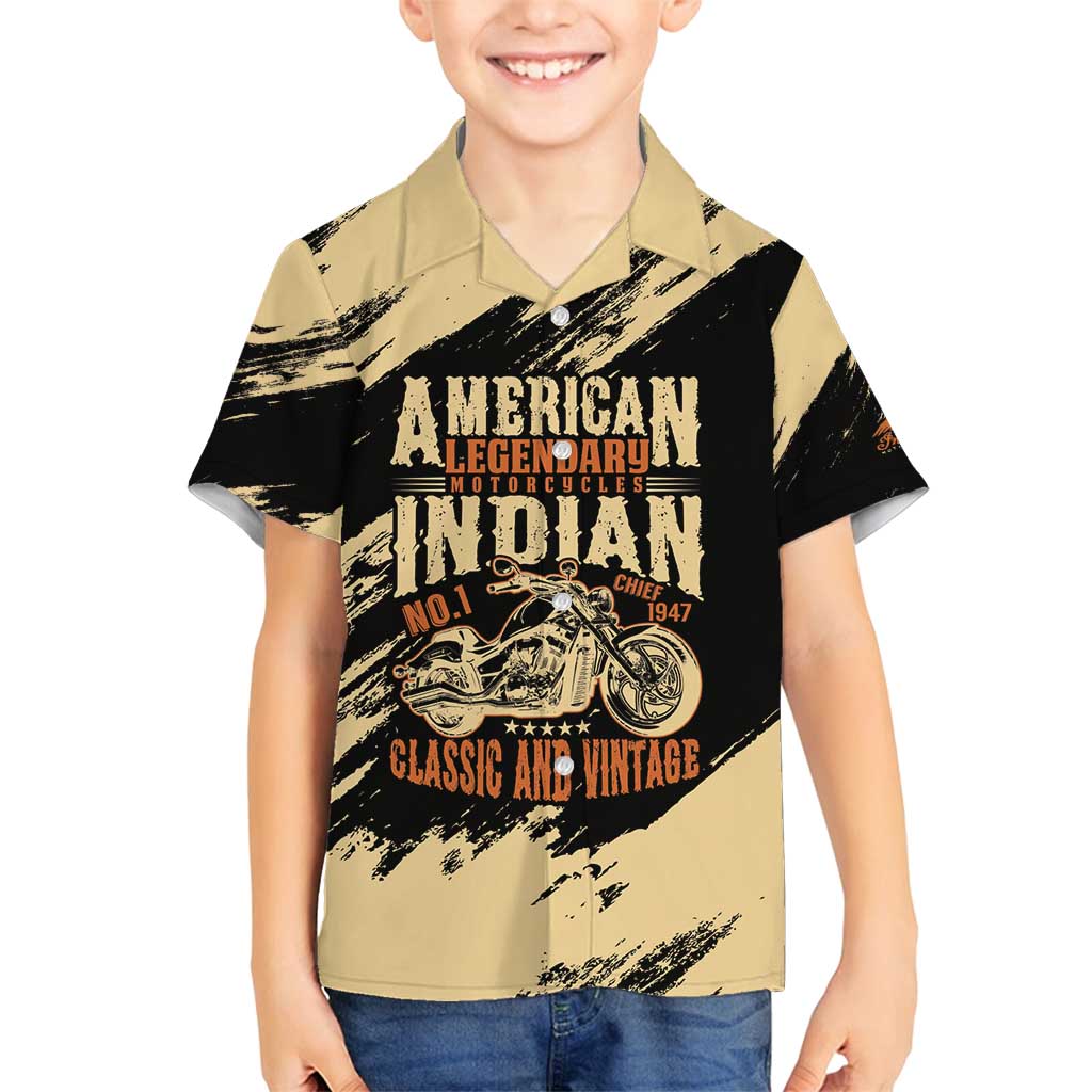 Personalized American Legendary Motorcycles Indian Chief 1947 Family Matching Off Shoulder Maxi Dress and Hawaiian Shirt Classic and Vintage - Wonder Print Shop