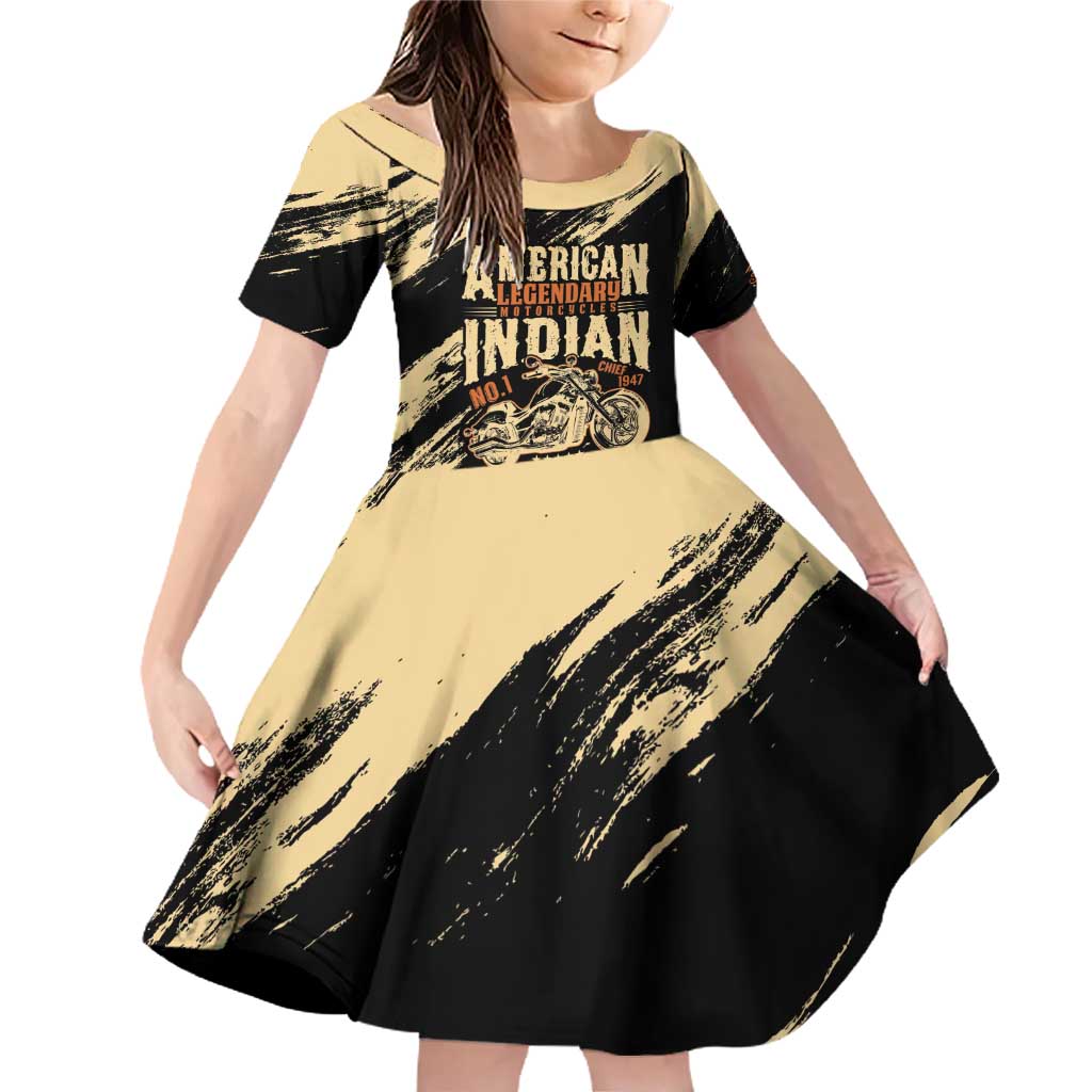 Personalized American Legendary Motorcycles Indian Chief 1947 Family Matching Off Shoulder Short Dress and Hawaiian Shirt Classic and Vintage - Wonder Print Shop