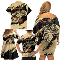 Personalized American Legendary Motorcycles Indian Chief 1947 Family Matching Off Shoulder Short Dress and Hawaiian Shirt Classic and Vintage - Wonder Print Shop