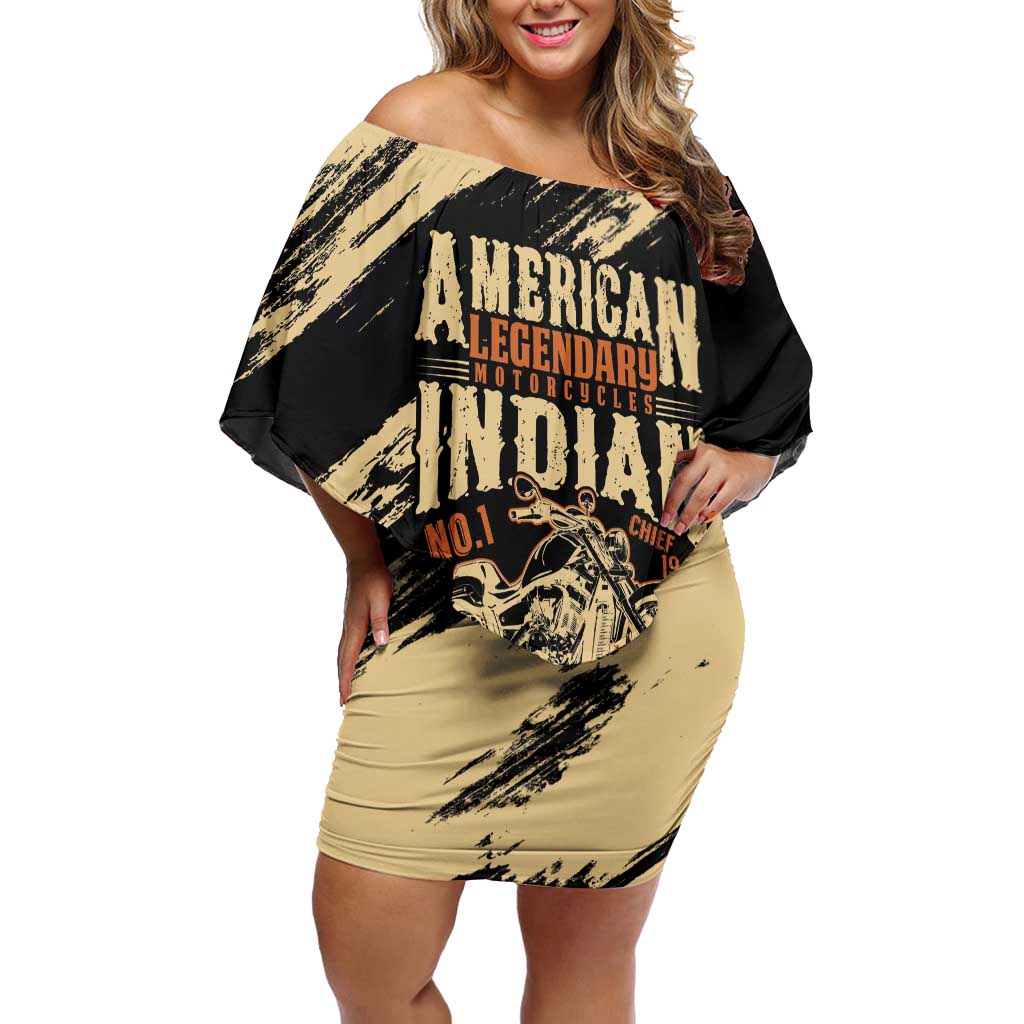 Personalized American Legendary Motorcycles Indian Chief 1947 Family Matching Off Shoulder Short Dress and Hawaiian Shirt Classic and Vintage - Wonder Print Shop