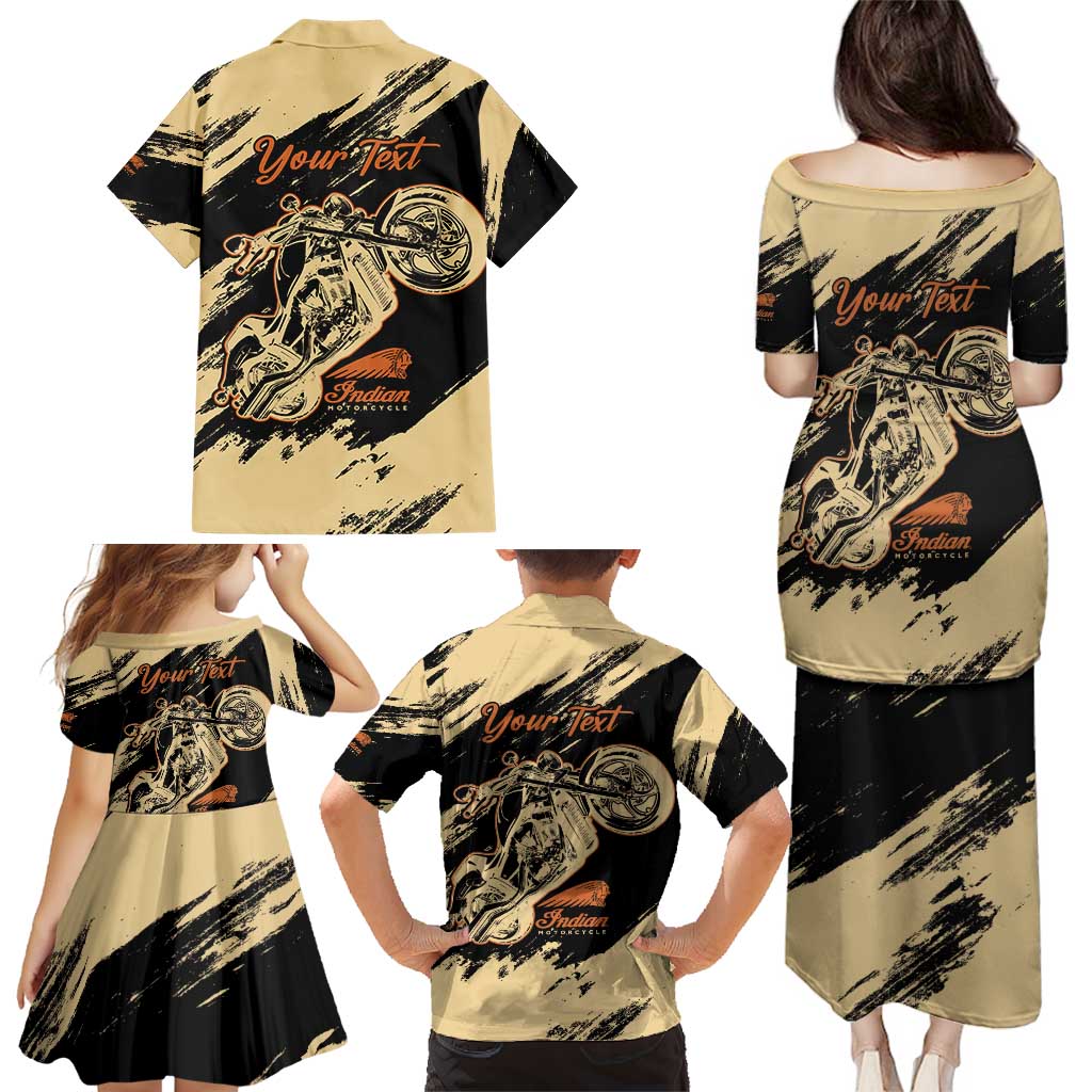 Personalized American Legendary Motorcycles Indian Chief 1947 Family Matching Puletasi and Hawaiian Shirt Classic and Vintage - Wonder Print Shop