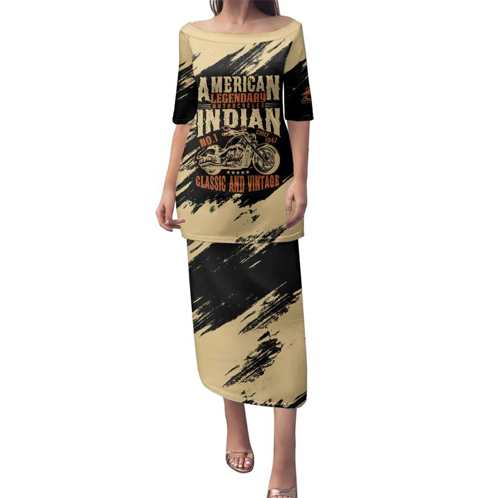 Personalized American Legendary Motorcycles Indian Chief 1947 Family Matching Puletasi and Hawaiian Shirt Classic and Vintage - Wonder Print Shop