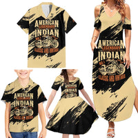 Personalized American Legendary Motorcycles Indian Chief 1947 Family Matching Summer Maxi Dress and Hawaiian Shirt Classic and Vintage - Wonder Print Shop