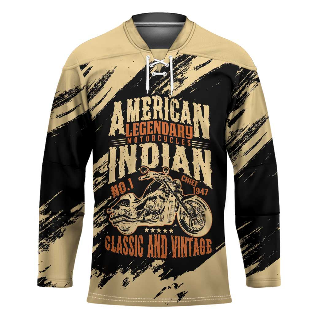 Personalized American Legendary Motorcycles Indian Chief 1947 Hockey Jersey Classic and Vintage - Wonder Print Shop
