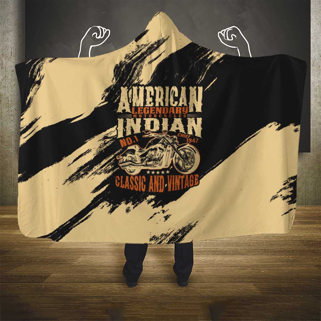 American Legendary Motorcycles Indian Chief 1947 Hooded Blanket Classic and Vintage - Wonder Print Shop