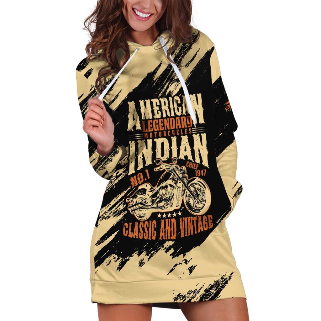 Personalized American Legendary Motorcycles Indian Chief 1947 Hoodie Dress Classic and Vintage - Wonder Print Shop