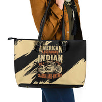 American Legendary Motorcycles Indian Chief 1947 Leather Tote Bag Classic and Vintage - Wonder Print Shop