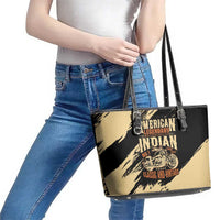 American Legendary Motorcycles Indian Chief 1947 Leather Tote Bag Classic and Vintage - Wonder Print Shop