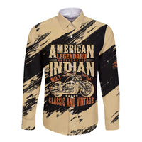 Personalized American Legendary Motorcycles Indian Chief 1947 Long Sleeve Button Shirt Classic and Vintage - Wonder Print Shop