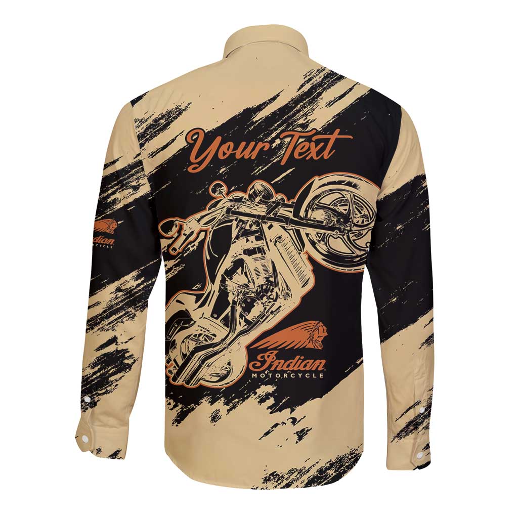 Personalized American Legendary Motorcycles Indian Chief 1947 Long Sleeve Button Shirt Classic and Vintage - Wonder Print Shop