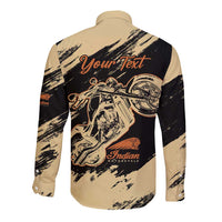 Personalized American Legendary Motorcycles Indian Chief 1947 Long Sleeve Button Shirt Classic and Vintage - Wonder Print Shop