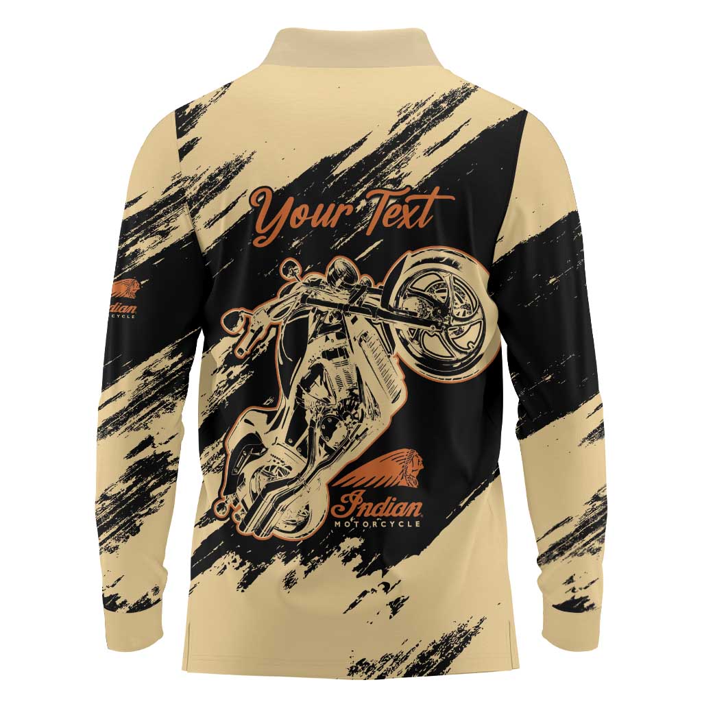 Personalized American Legendary Motorcycles Indian Chief 1947 Long Sleeve Polo Shirt Classic and Vintage - Wonder Print Shop