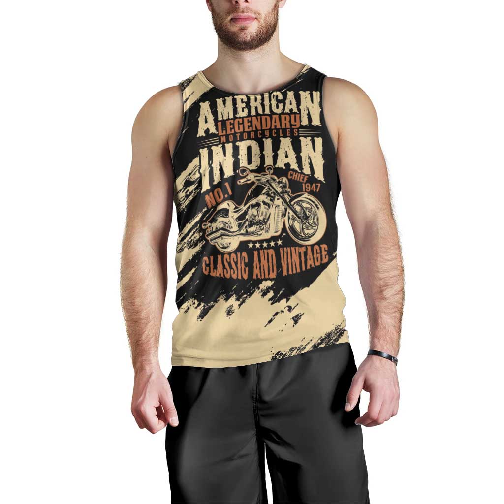 Personalized American Legendary Motorcycles Indian Chief 1947 Men Tank Top Classic and Vintage - Wonder Print Shop