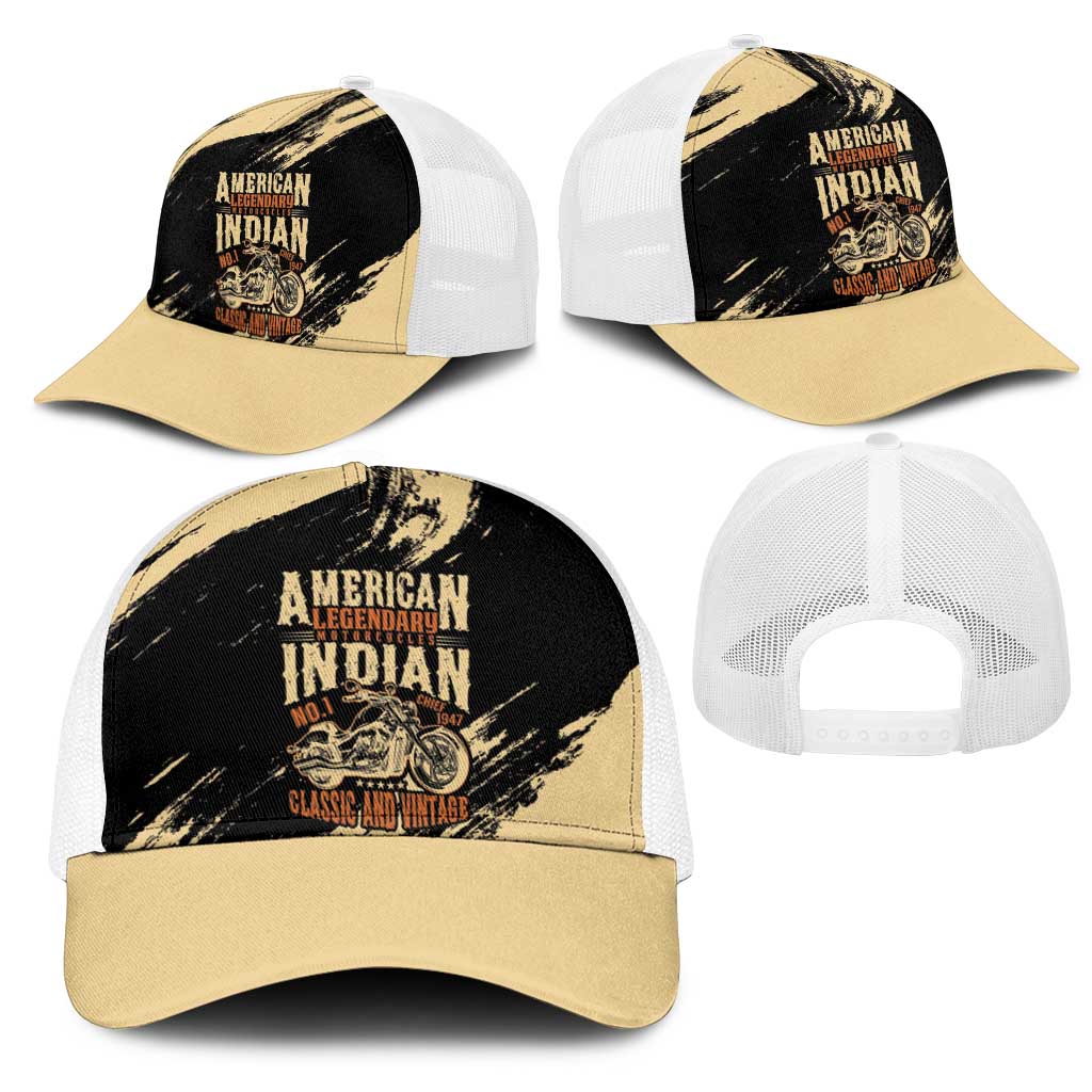 American Legendary Motorcycles Indian Chief 1947 Mesh Trucker Cap Classic and Vintage - Wonder Print Shop