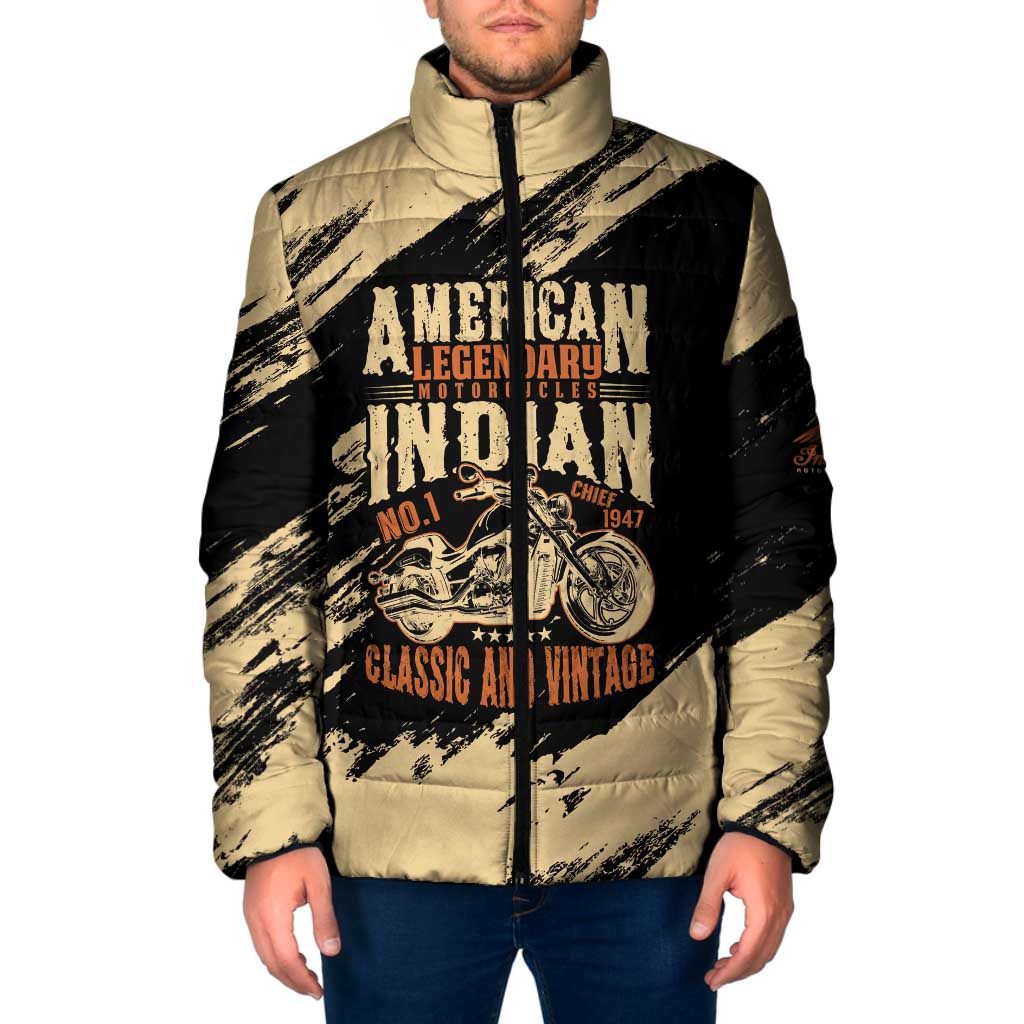 Personalized American Legendary Motorcycles Indian Chief 1947 Padded Jacket Classic and Vintage - Wonder Print Shop