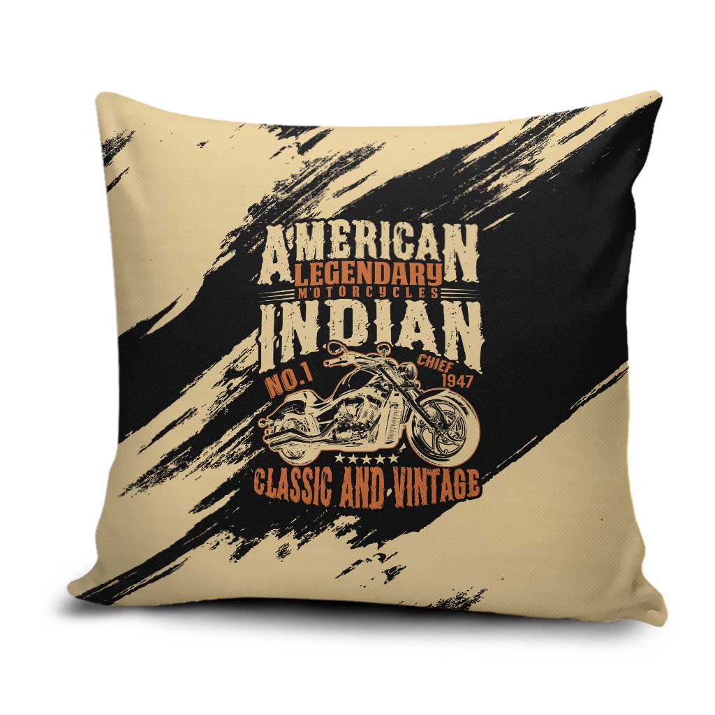 American Legendary Motorcycles Indian Chief 1947 Pillow Cover Classic and Vintage - Wonder Print Shop