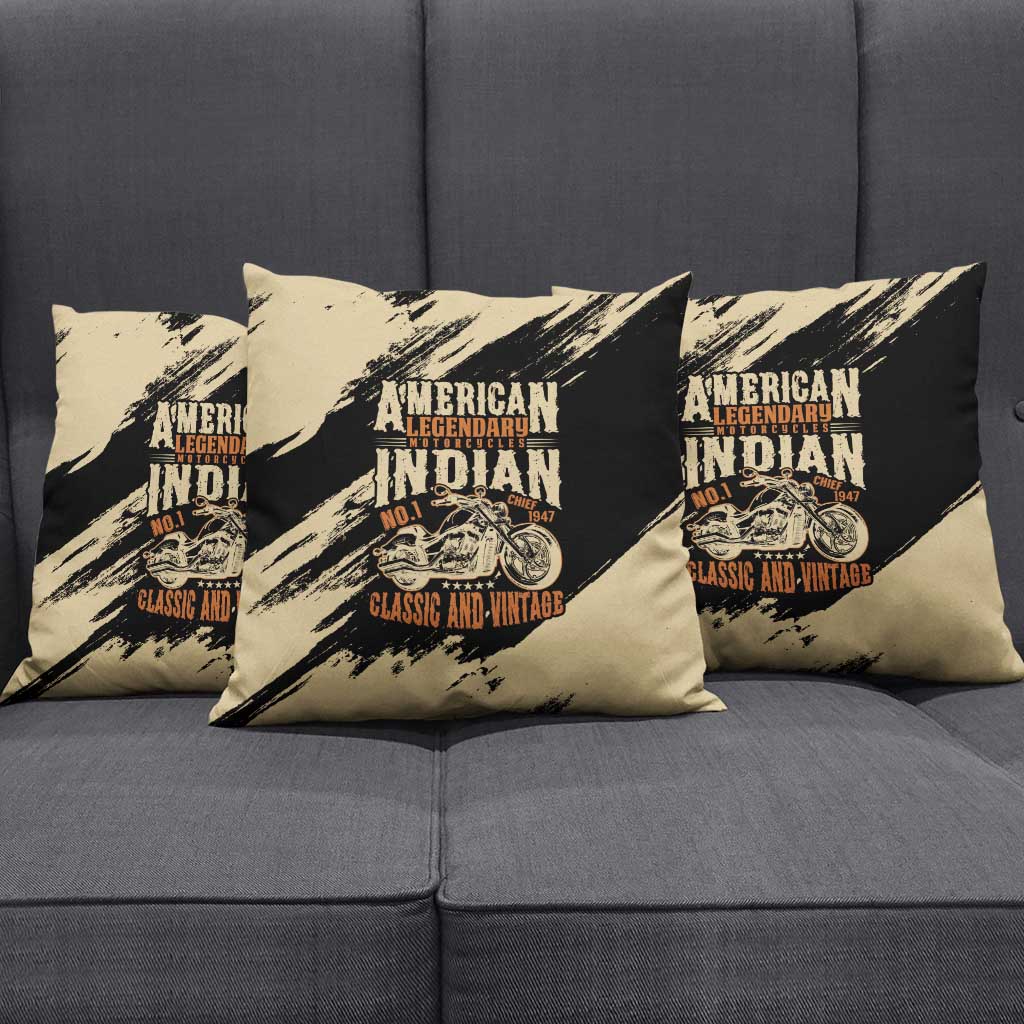 American Legendary Motorcycles Indian Chief 1947 Pillow Cover Classic and Vintage - Wonder Print Shop