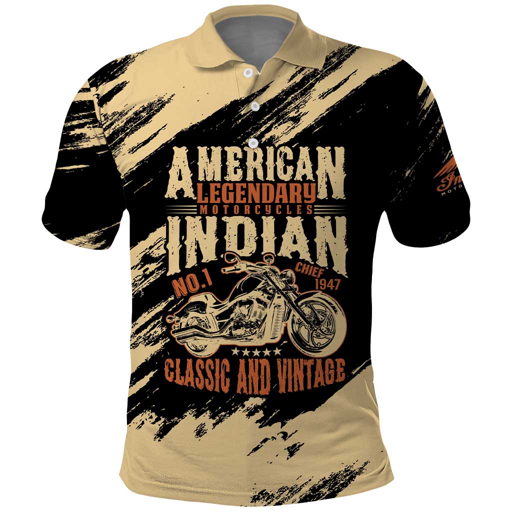 Personalized American Legendary Motorcycles Indian Chief 1947 Polo Shirt Classic and Vintage - Wonder Print Shop