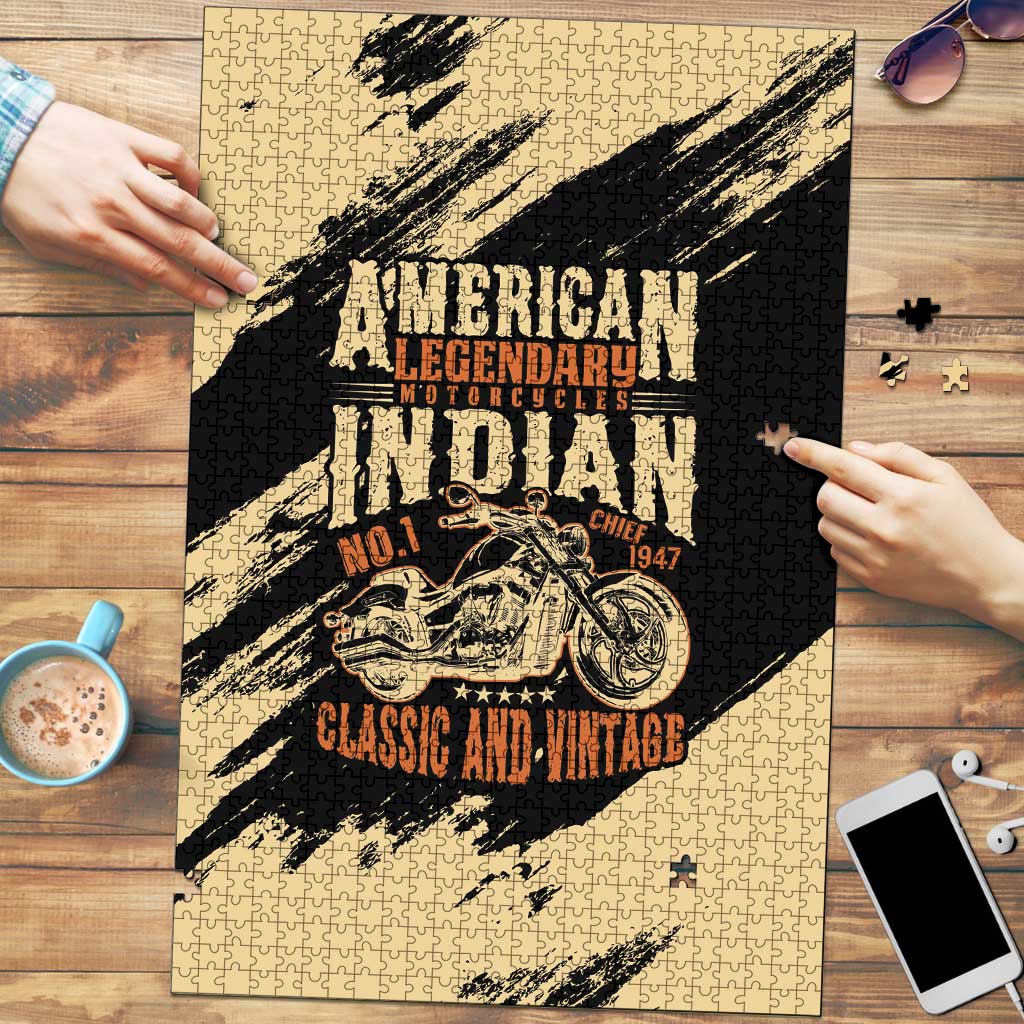 American Legendary Motorcycles Indian Chief 1947 Puzzle Classic and Vintage - Wonder Print Shop