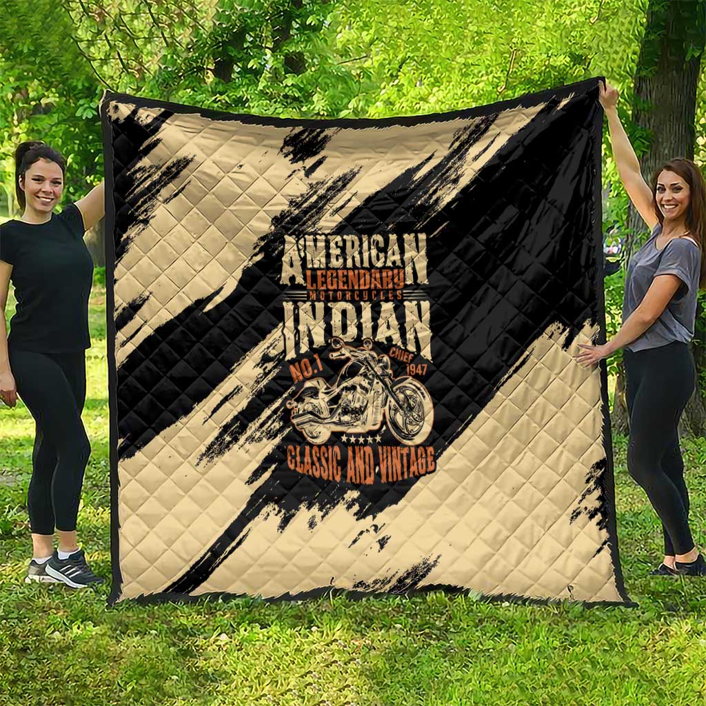 American Legendary Motorcycles Indian Chief 1947 Quilt Classic and Vintage - Wonder Print Shop
