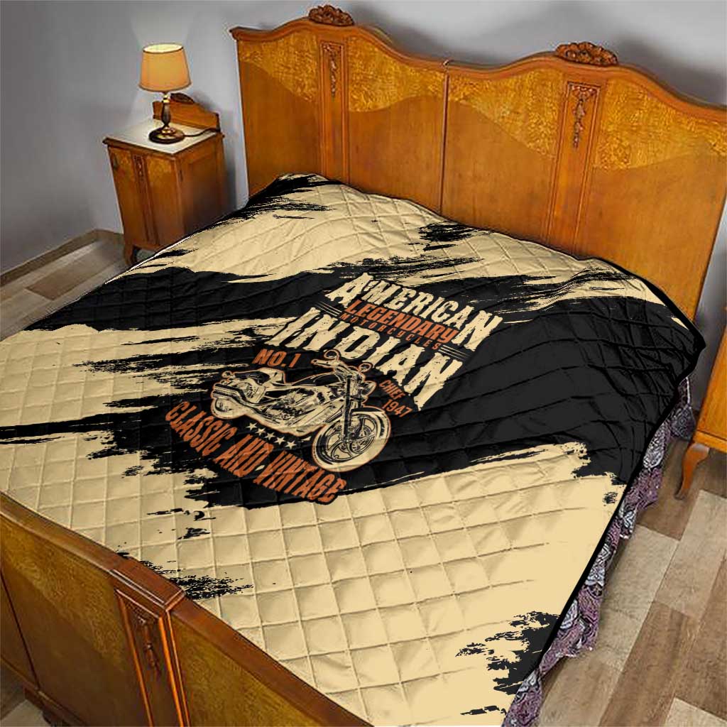 American Legendary Motorcycles Indian Chief 1947 Quilt Classic and Vintage - Wonder Print Shop