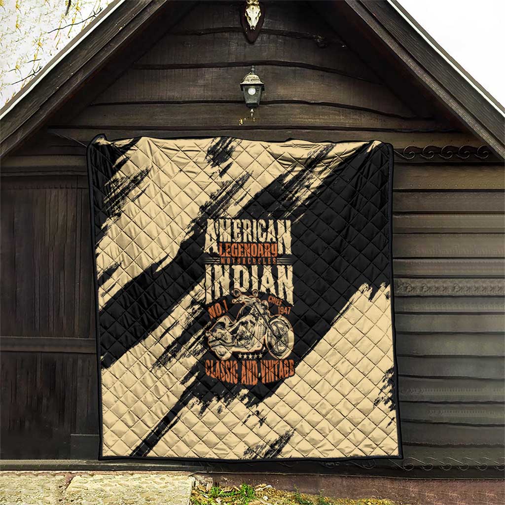 American Legendary Motorcycles Indian Chief 1947 Quilt Classic and Vintage - Wonder Print Shop