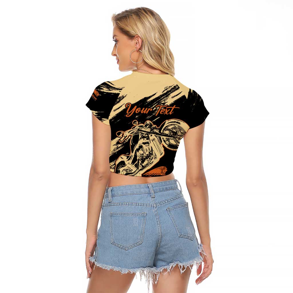 Personalized American Legendary Motorcycles Indian Chief 1947 Raglan Cropped T Shirt Classic and Vintage - Wonder Print Shop