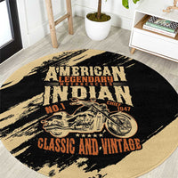 American Legendary Motorcycles Indian Chief 1947 Round Carpet Classic and Vintage - Wonder Print Shop
