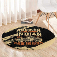 American Legendary Motorcycles Indian Chief 1947 Round Carpet Classic and Vintage - Wonder Print Shop