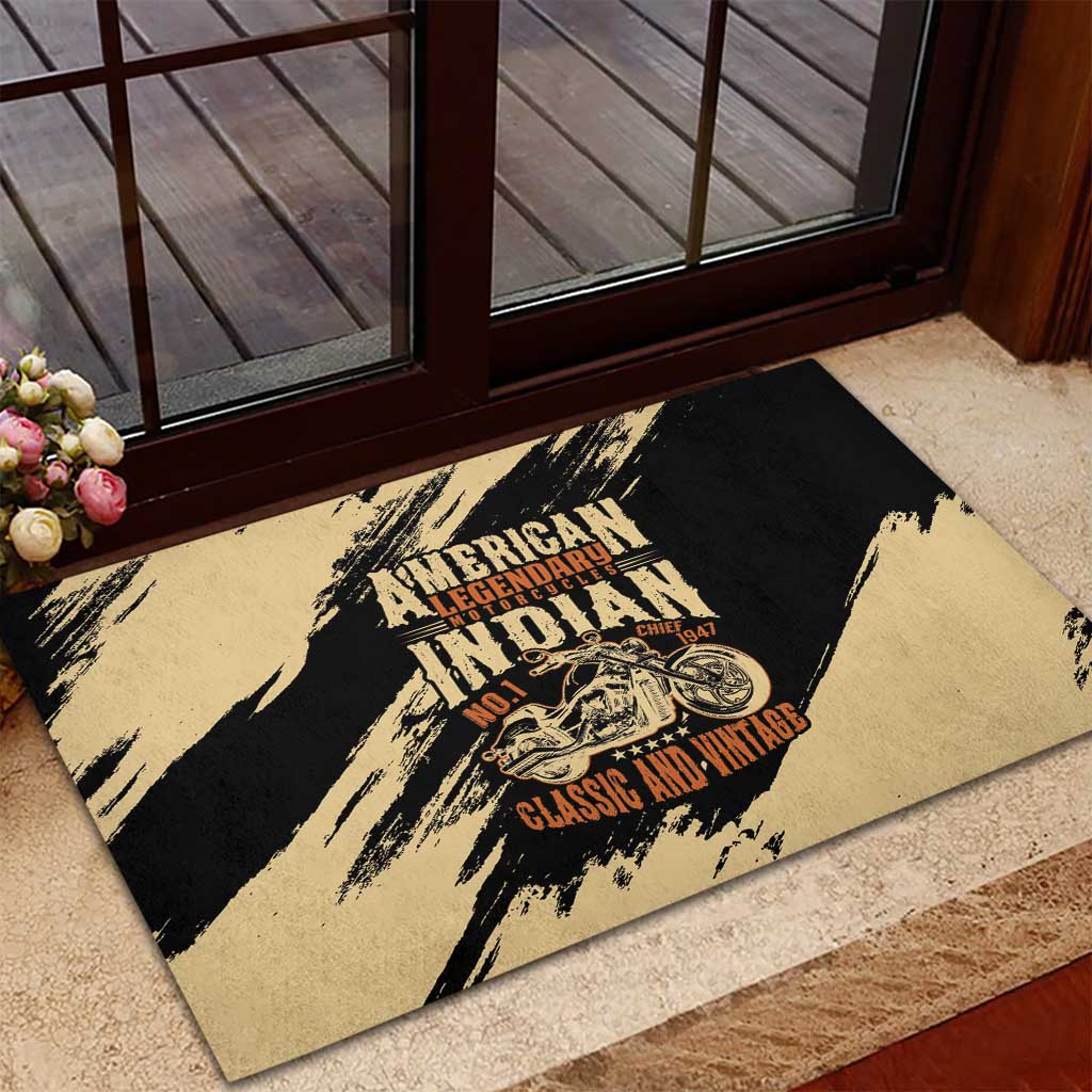 American Legendary Motorcycles Indian Chief 1947 Rubber Doormat Classic and Vintage - Wonder Print Shop