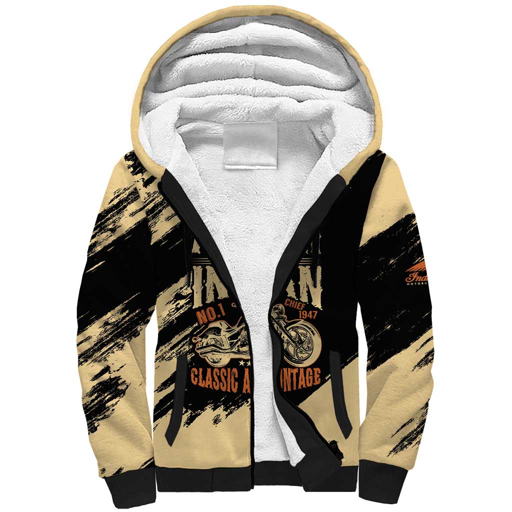 Personalized American Legendary Motorcycles Indian Chief 1947 Sherpa Hoodie Classic and Vintage - Wonder Print Shop