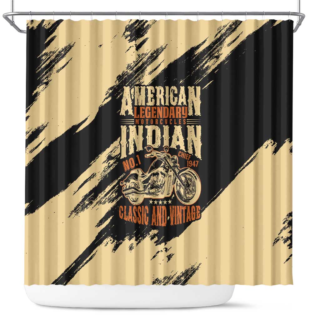 American Legendary Motorcycles Indian Chief 1947 Shower Curtain Classic and Vintage - Wonder Print Shop