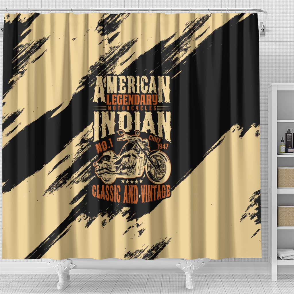 American Legendary Motorcycles Indian Chief 1947 Shower Curtain Classic and Vintage - Wonder Print Shop