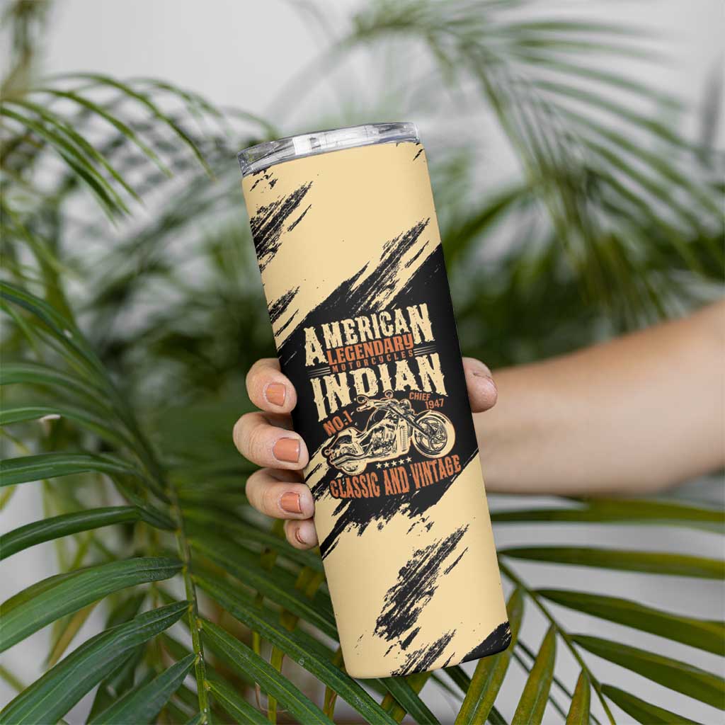 Personalized American Legendary Motorcycles Indian Chief 1947 Skinny Tumbler Classic and Vintage - Wonder Print Shop
