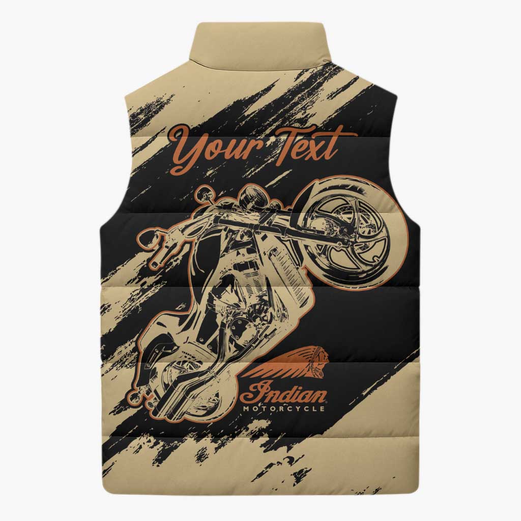Personalized American Legendary Motorcycles Indian Chief 1947 Sleeveless Puffer Jacket Classic and Vintage - Wonder Print Shop