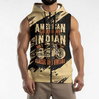 Personalized American Legendary Motorcycles Indian Chief 1947 Sleeveless Zip Hoodie Classic and Vintage - Wonder Print Shop