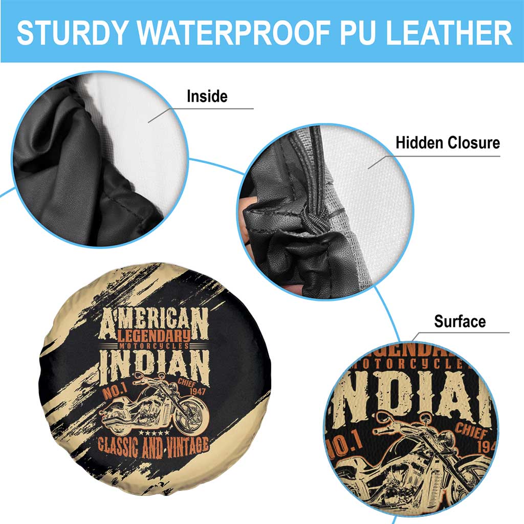 American Legendary Motorcycles Indian Chief 1947 Spare Tire Cover Classic and Vintage - Wonder Print Shop