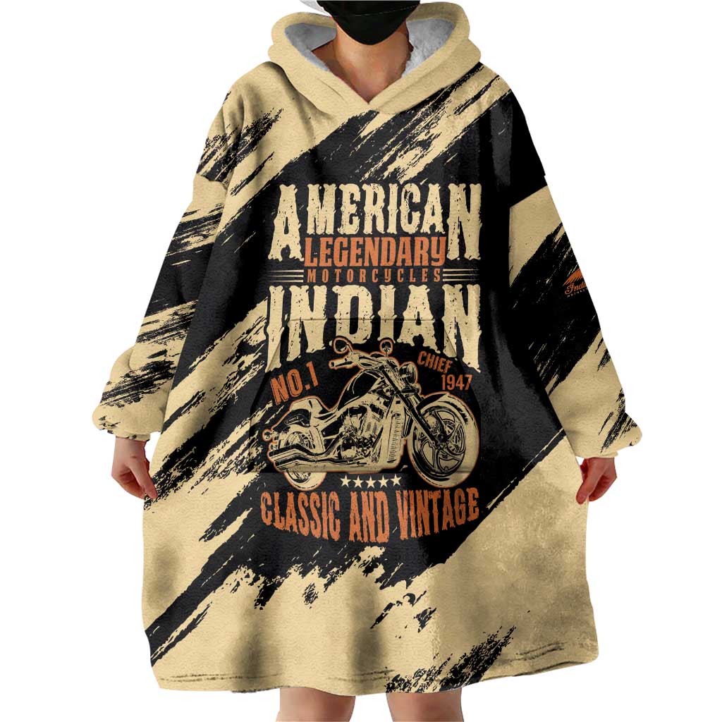 Personalized American Legendary Motorcycles Indian Chief 1947 Wearable Blanket Hoodie Classic and Vintage - Wonder Print Shop