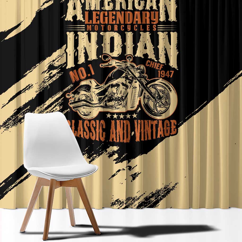 American Legendary Motorcycles Indian Chief 1947 Window Curtain Classic and Vintage - Wonder Print Shop