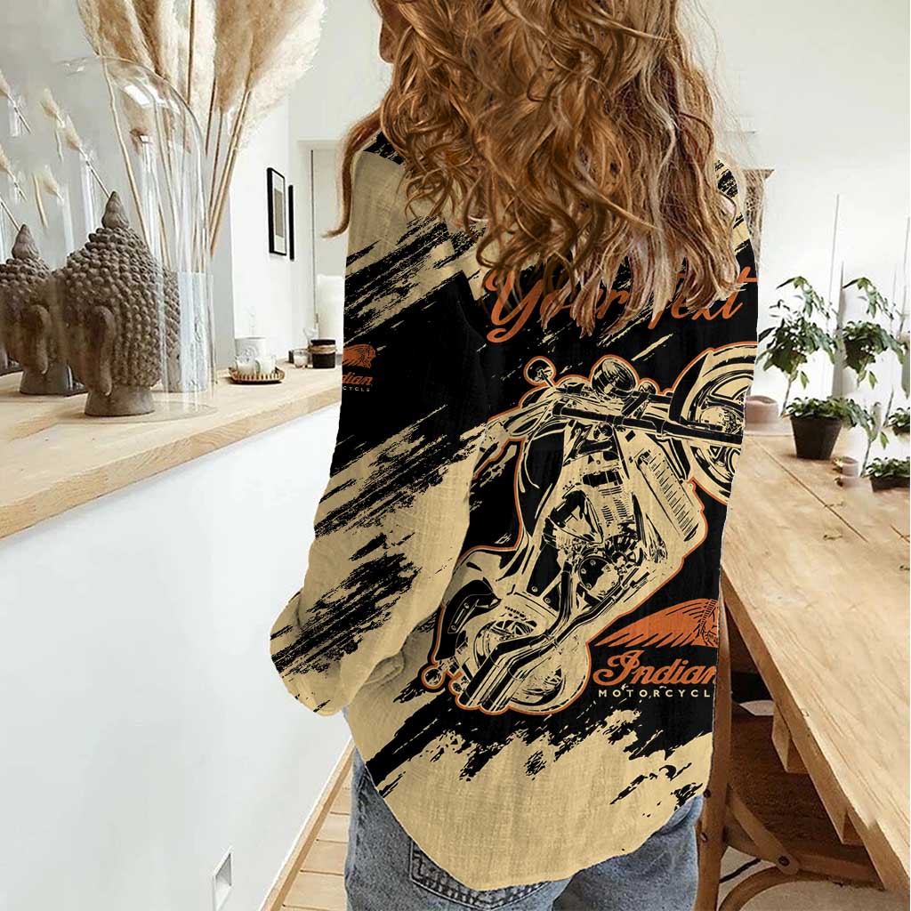 Personalized American Legendary Motorcycles Indian Chief 1947 Women Casual Shirt Classic and Vintage - Wonder Print Shop