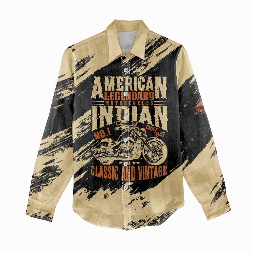 Personalized American Legendary Motorcycles Indian Chief 1947 Women Casual Shirt Classic and Vintage - Wonder Print Shop