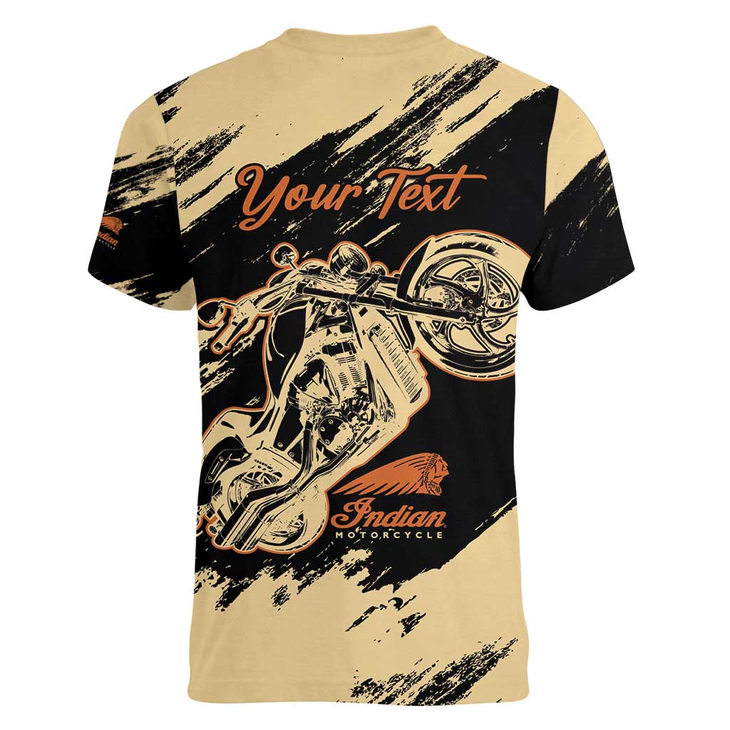 Personalized American Legendary Motorcycles Indian Chief 1947 Women V-Neck T-Shirt Classic and Vintage - Wonder Print Shop