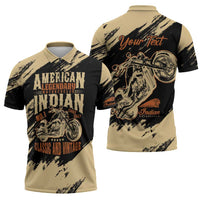 Personalized American Legendary Motorcycles Indian Chief 1947 Zipper Polo Shirt Classic and Vintage - Wonder Print Shop