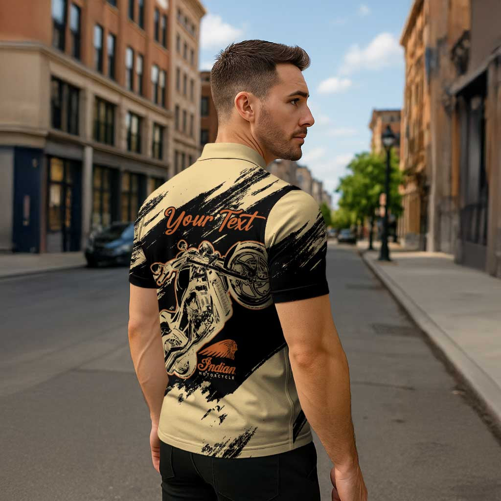 Personalized American Legendary Motorcycles Indian Chief 1947 Zipper Polo Shirt Classic and Vintage - Wonder Print Shop