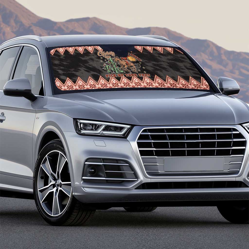 Howdy Christmas Cowboy Santa Auto Sun Shade Giddy Up Jingle Horse Pick Up Your Feet - Wonder Print Shop