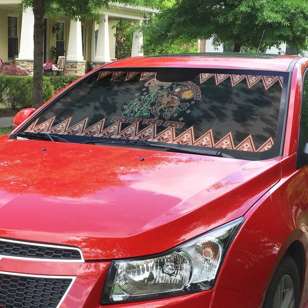 Howdy Christmas Cowboy Santa Auto Sun Shade Giddy Up Jingle Horse Pick Up Your Feet - Wonder Print Shop
